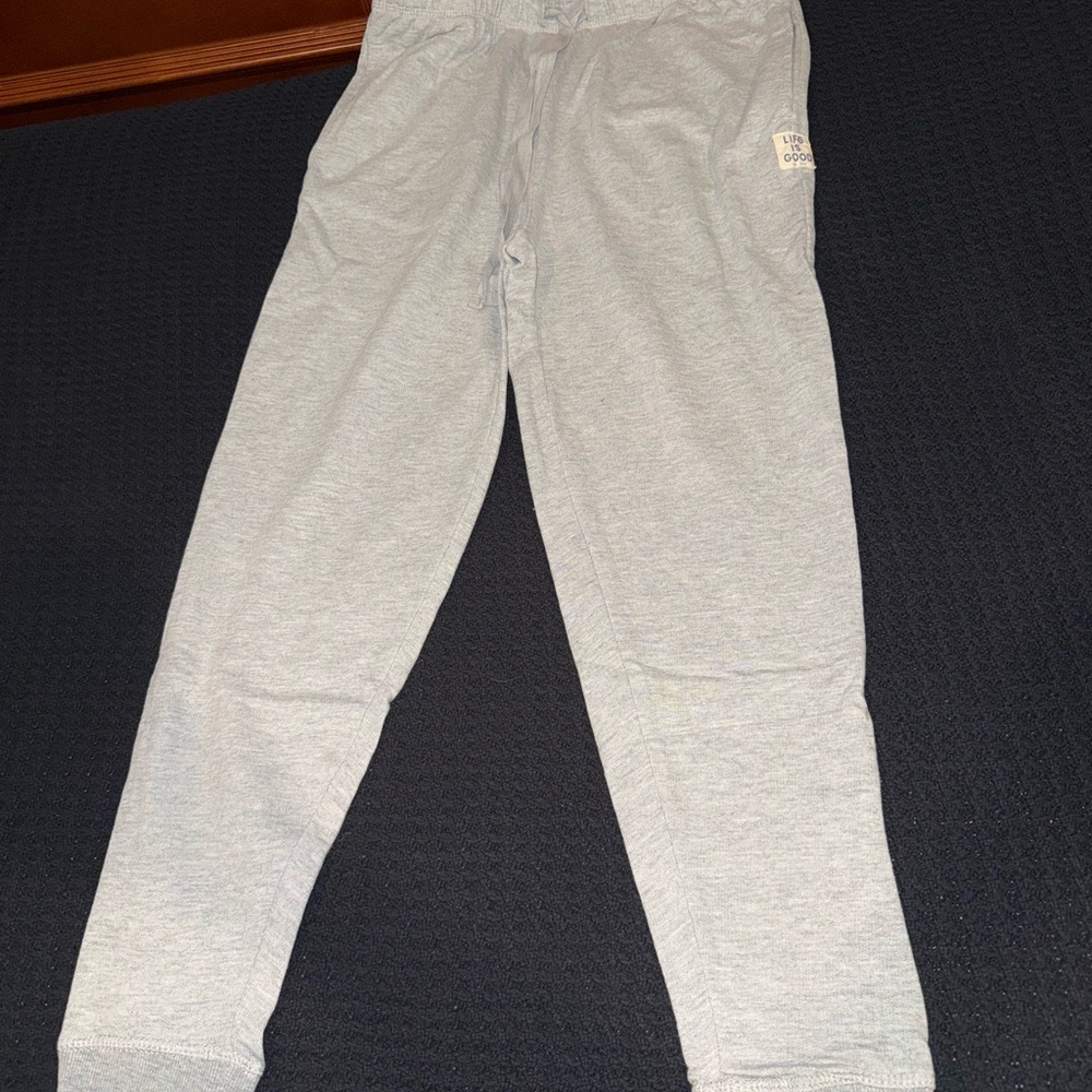 Men's Gray Life Is Good Sleepwear Jogger Sweatpants